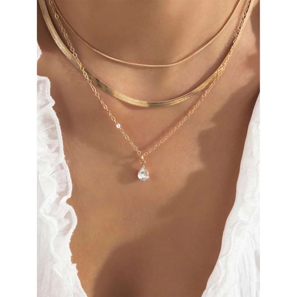 Gold Layered  Charm Necklace 2pcs - Picture 1 of 6